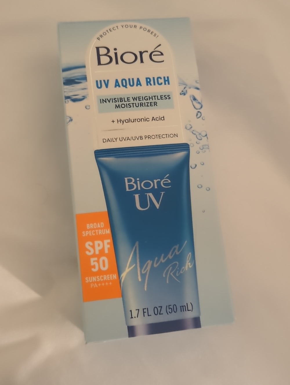 Biore UV Aqua Rich SPF 50 Blue Moisturizing Sunscreen